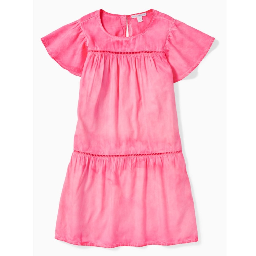 Neon Pink Garment-Dyed Dress